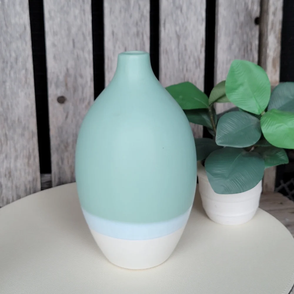 Target Mint, Baby Blue & White Teardrop Ceramic Bud Vase